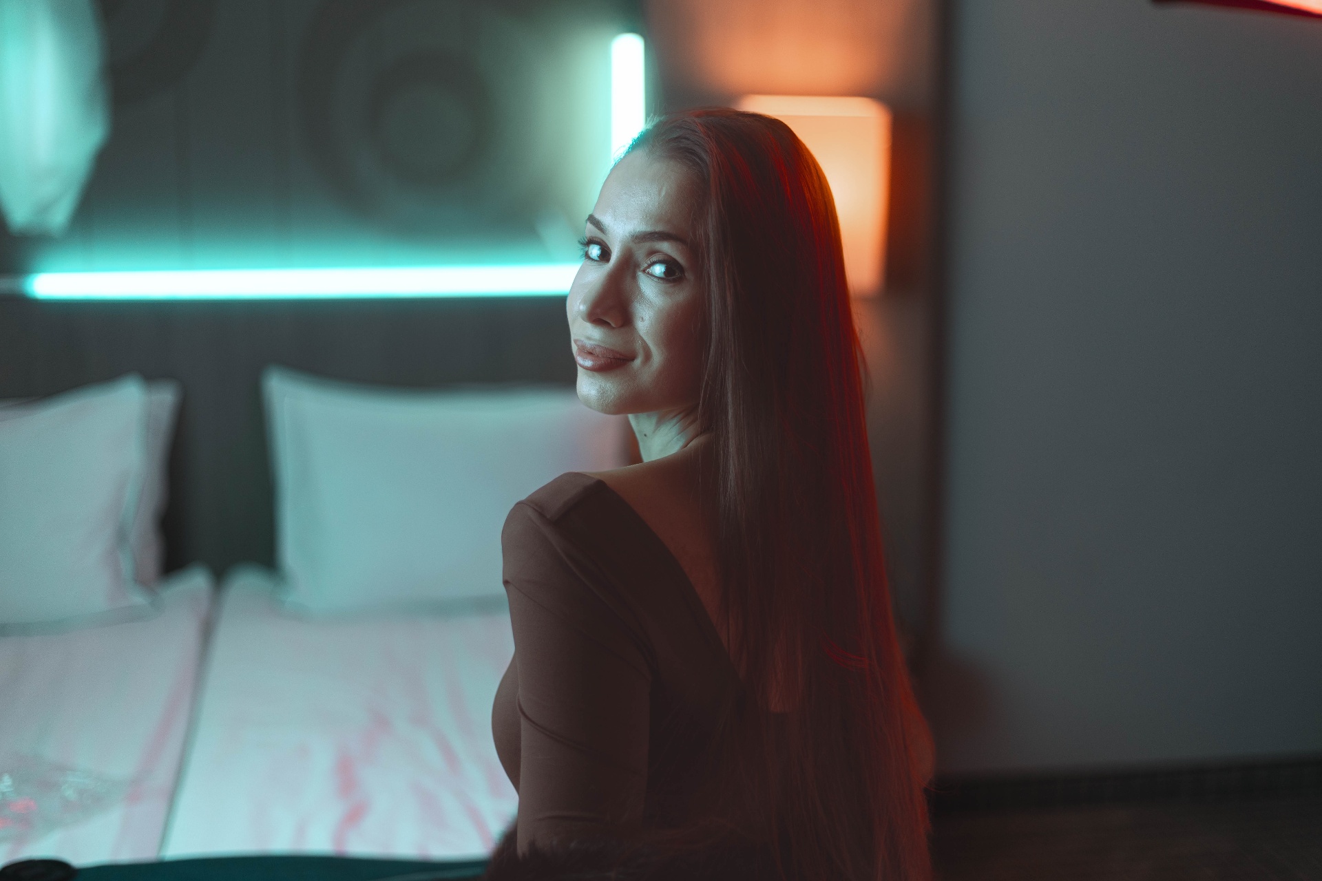 Cinematic editorial frame, soft glow, dual key lighting